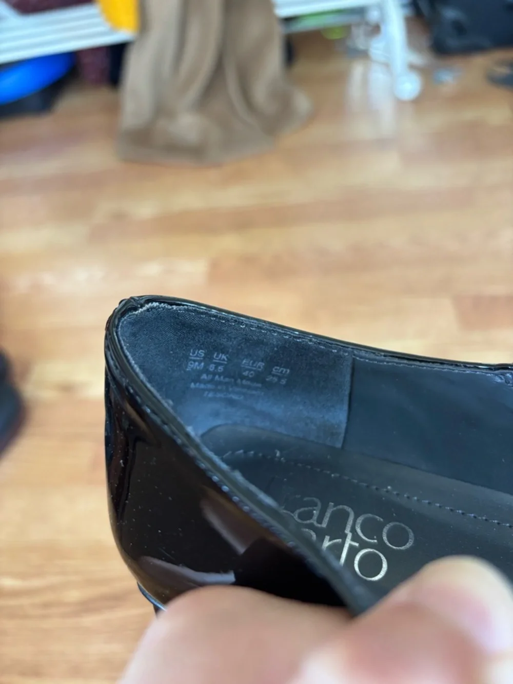 Franco Sarto Patent Leather Mary Jane Shoes Size 9 Ballet Flats Preppy Chic